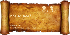 Mazur Noé névjegykártya